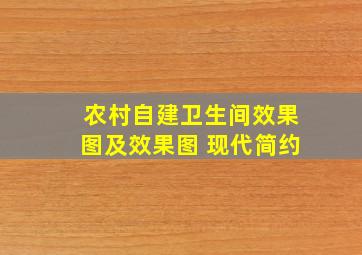 农村自建卫生间效果图及效果图 现代简约